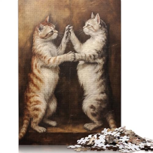 Katzen-Wandkunst, 1000-teiliges Puzzle für Erwachsene – Familienaktivitäts-Puzzle, Lernspiele, schwierig und herausfordernd, 1000 Teile (75 x 50 cm) von POLIUAWS