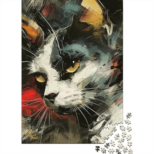 Katzenpuzzle, 1000 Teile aus Holz, für Erwachsene, pädagogisches Spiel, Herausforderung, Spielzeug, 1000 Teile (75 x 50 cm) von POLIUAWS