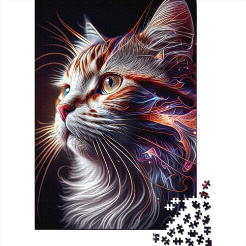 Katzenpuzzle für Erwachsene und Jugendliche Papierpuzzle für Kinder Weihnachtsgeschenke Lernspiel Herausforderung Spielzeug 1000 Teile (38x26cm) von POLIUAWS