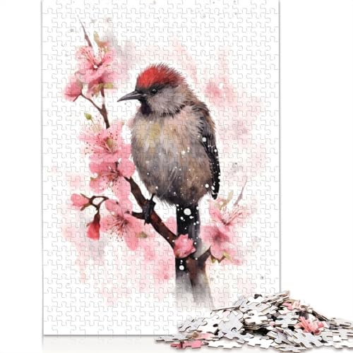 Kiwi-Vogel-Aquarell, 1000-teiliges Puzzle, Familienspaß für Erwachsene und herausforderndes Spiel, Spiele zum Stressabbau und einzigartige Geschenke, 1000 Teile (38 x 26 cm) von POLIUAWS