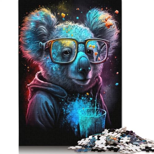 Koala mit Brille, 1000-teiliges Puzzle für Erwachsene, 100% Recyclingpapier, schwierige Puzzles für Kinder, 1000 Stück (75 x 50 cm) von POLIUAWS