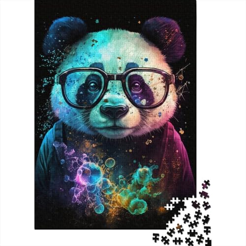 Kosmischer Panda mit Brille, Puzzle für Erwachsene, 1000 Teile, DIY-Spiel, Puzzles für Erwachsene, für Frauen, für Erwachsene Kinder, 1000 Teile (38 x 26 cm) von POLIUAWS