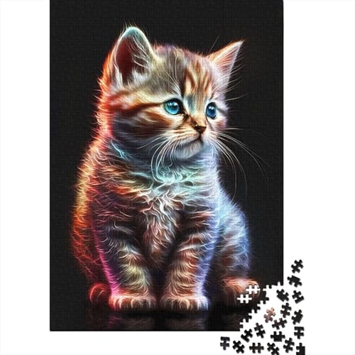 Kosmisches Kätzchenpuzzle für Erwachsene, 1000 Teile, für Jugendliche ab 12 Jahren, Weihnachtsgeschenk, 1000 Teile (38 x 26 cm) von POLIUAWS