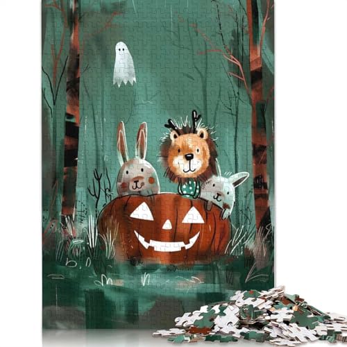 Kürbisparade – Skurrile Halloween-Tierchen-Puzzles für Erwachsene, 1000 Teile, Puzzles für Erwachsene und Teenager ab 12 Jahren, (38 x 26 cm) von POLIUAWS