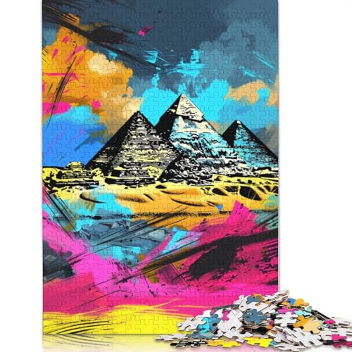 Kunst-Puzzle mit 1000 Teilen, Pyramiden des Alten Ägypten, ab 18 Jahren, Lernspiele, Puzzles für Erwachsene, für Frauen, für Kinder ab 12 Jahren, 1000 Teile (75 x 50 cm) von POLIUAWS