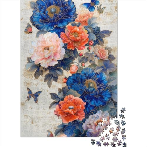 Kunstblumenpuzzle, 1000 Teile für Jugendliche, Puzzle für Erwachsene, pädagogisches Spiel, Herausforderungsspielzeug, 1000 Teile (75 x 50 cm) von POLIUAWS