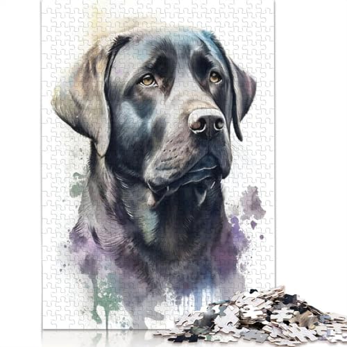 Labrador Retriever Dog Art Puzzles 1000-teilige Schwer Puzzle Spielzeug Lernspiel Impossible Herausforderungsspielzeug Für Erwachsene Kinder 1000pcs (75x50cm) von POLIUAWS