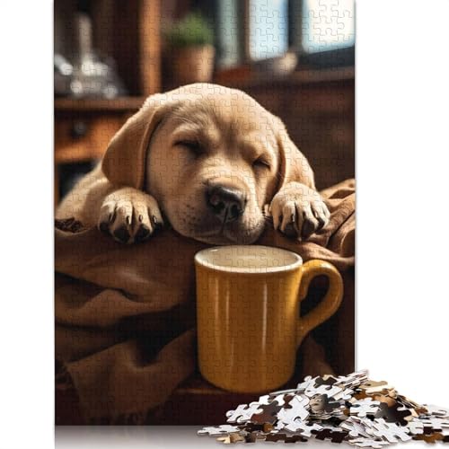Labrador Retriever-Hundewelpe, 1000-teiliges Puzzle, Familienspaß, Puzzles für Erwachsene und herausforderndes Spiel, Stressabbau-Spiele, Geschenke, 1000 Teile (38 x 26 cm) von POLIUAWS