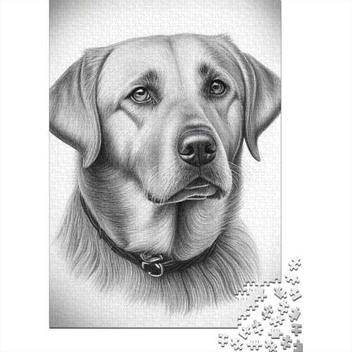 Labrador Zeichenpuzzle für Erwachsene, 1000 Teile, Puzzle für Erwachsene und Jugendliche ab 12 Jahren, Geschenke für Heiligabend, 1000 Teile (38x26cm) von POLIUAWS