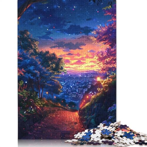 Landschaftspuzzle im japanischen Stil, einzigartige Heimdekoration, 100% recycelter Karton, Puzzle für Erwachsene, 1000 Teile (75 x 50 cm) von POLIUAWS