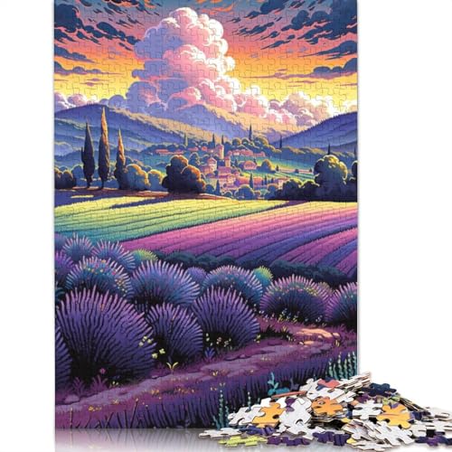 Lavendelfelder in der Provence, Frankreich14 Puzzlefreundliche Materialien, 100% recycelter Karton, Puzzle für Erwachsene, 1000 Teile (38 x 26 cm) von POLIUAWS
