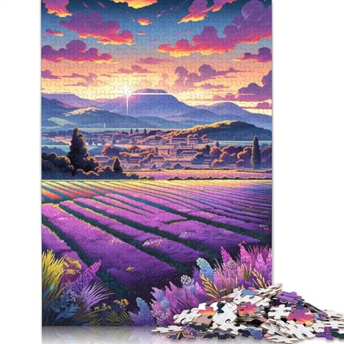 Lavendelfelder in der Provence, Frankreich9 Puzzle, 100% recycelter Karton, Puzzle für Jungen oder Mädchen, 1000 Teile (38 x 26 cm) von POLIUAWS