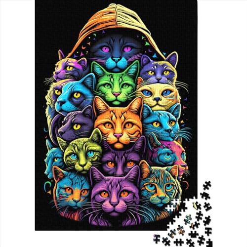 Lebendige Katzenpuzzle für Erwachsene, 1000 Teile (75 x 50 cm) von POLIUAWS