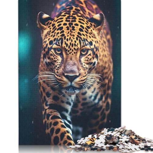 Leopard Puzzles 1000-teilige Schwer Puzzle Spielzeug Lernspiel Impossible Herausforderungsspielzeug Für Erwachsene Und Kinder in Bewährter 1000pcs (38x26cm) von POLIUAWS
