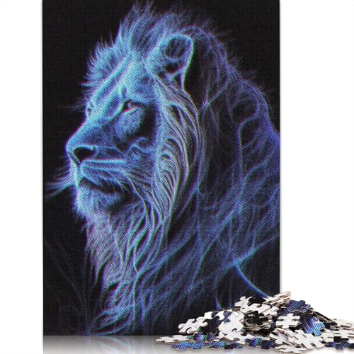 Line Art Lion Puzzle 1000-teilige Schwer Puzzle Spielzeug Lernspiel Impossible Herausforderung Spielzeug Für Erwachsene Und Kinder in Bewährter 1000pcs (38x26cm) von POLIUAWS