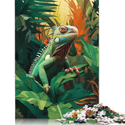 Lizard Forest Puzzle 1000-teilige Schwer Puzzle Spielzeug Lernspiel Impossible Herausforderung Spielzeug Für Erwachsene Kinder 1000pcs (38x26cm) von POLIUAWS