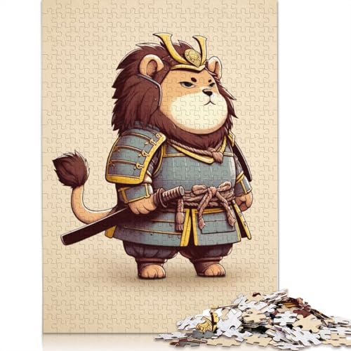 Löwe-Samurai-Puzzle mit 1000 Teilen für Erwachsene – Familienaktivitäts-Puzzles, Lernspiele, schwierig und herausfordernd, 1000 Teile (38 x 26 cm) von POLIUAWS