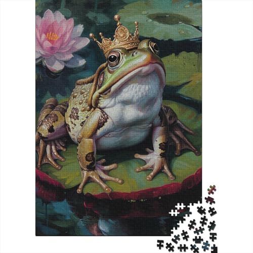 Lotus Frog Puzzle 1000 Teile Holzpuzzle für Erwachsene Lernspiel Herausforderung Spielzeug 1000 Teile (75x50cm) von POLIUAWS