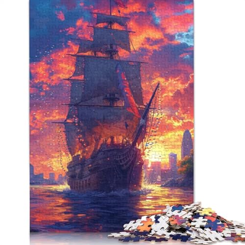 Magisches Piratenschiff-Puzzle, anpassbare Bilder, 100% recycelter Karton, Puzzle für Kinder und Erwachsene ab 12 Jahren, einzigartiges Geschenk, 1000 Teile (38 x 26 cm) von POLIUAWS