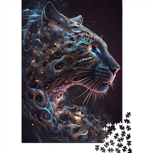 Magisches Puzzle 1000 Teile Panther für Erwachsene, Halloween-Geschenk, Lernspielzeug, 1000 Teile (38 x 26 cm) von POLIUAWS