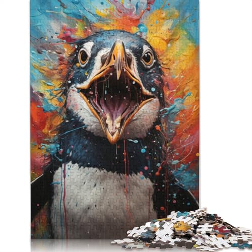 Mal- und Farbpuzzle Pinguin, anpassbare Bilder, 100% recycelter Karton, Puzzle für Kinder und Erwachsene ab 12 Jahren, einzigartiges Geschenk, 1000 Teile (75 x 50 cm) von POLIUAWS