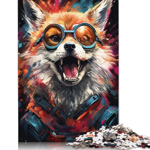 Malen, buntes, süßes Fuchs-Puzzle, Familienspaß, rechteckiges Papierpuzzle für Kinder und Erwachsene ab 12 Jahren, Geburtstagsgeschenk, 1000 Teile (75 x 50 cm) von POLIUAWS