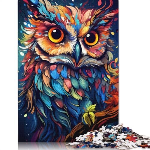 Malen, buntes Kunst-Eulen-Puzzle, anspruchsvolle Familienspiele, 100% recycelter Karton, Puzzle für Erwachsene und Kinder, Geburtstagsgeschenk, 1000 Teile (75 x 50 cm) von POLIUAWS