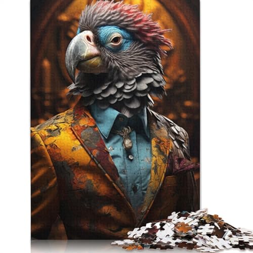 Malen, buntes Papageien-Puzzle, anpassbare Bilder, 100% recycelter Karton, Puzzle für Kinder und Erwachsene, einzigartiges Geschenk, 1000 Teile (75 x 50 cm) von POLIUAWS