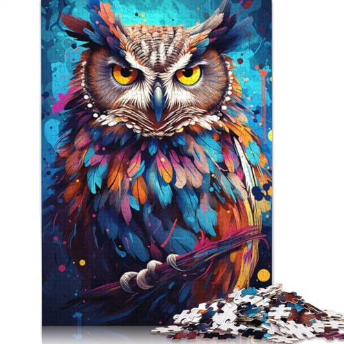 Malen, buntes Planeten-Eulen-Puzzle, anpassbare Bilder, 100% recycelter Karton, Puzzle für Erwachsene, einzigartiges Geschenk, 1000 Teile (38 x 26 cm) von POLIUAWS