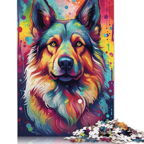 Malen eines Deutschen Schäferhundes, Puzzle, freundliche Materialien, 100% recycelter Karton, Puzzle für Erwachsene und Kinder, 1000 Teile (38 x 26 cm) von POLIUAWS