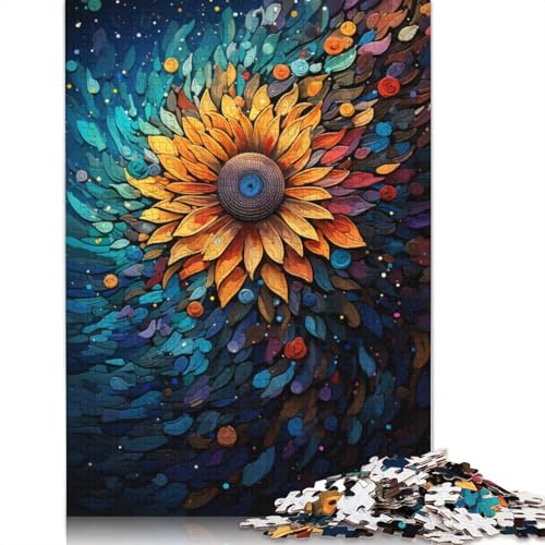Malen nach Zahlen, Puzzle mit Sonnenblumenmotiv, lustige Aktivität für zu Hause, Premium-Puzzle aus Karton für Erwachsene, 1000 Teile (38 x 26 cm) von POLIUAWS
