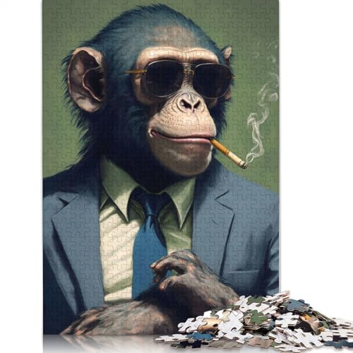 Marihuana-AFFE, 1000-teiliges Puzzle für Erwachsene – Familienaktivitäts-Puzzle, Lernspiele, schwierig und herausfordernd, 1000 Teile (75 x 50 cm) von POLIUAWS