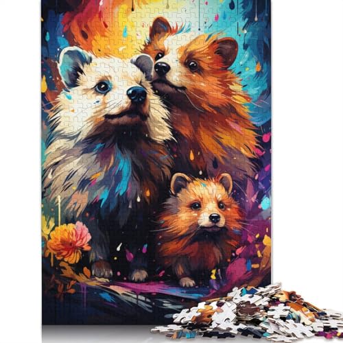 Meerschweinchen-Puzzle zum Ausmalen, lustiges Premium-Puzzle aus Karton für Jungen oder Mädchen, 1000 Teile (75 x 50 cm) von POLIUAWS