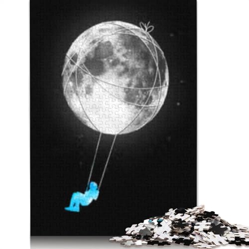 Moon Swing Puzzle 1000 Teile für Teenager, Geschenke, Holzpuzzle für Erwachsene, Lernspiele für Zuhause, DIY-Spielzeug, 1000 Teile (75 x 50 cm) von POLIUAWS