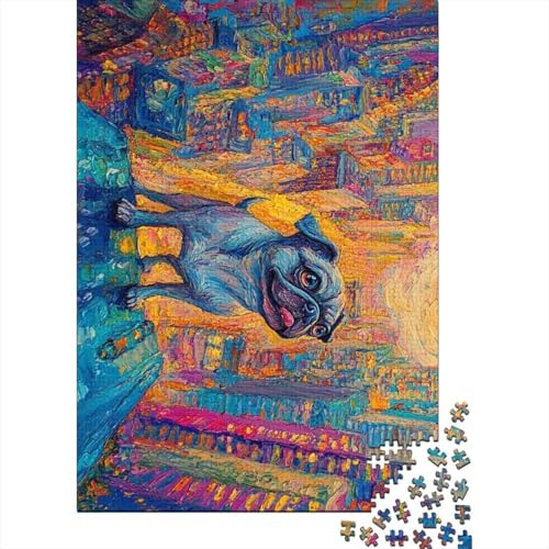 Mops-Puzzle, Dekompressionsspielzeug, 100% recycelter Karton, Puzzle für Erwachsene und Teenager, 1000 Teile (75 x 50 cm) von POLIUAWS