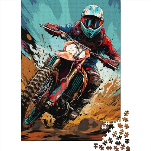 Motocross-Puzzle, 1000 Teile, Holzpuzzle für Erwachsene, Jugendliche, Männer und Frauen, Geschenk mit 1000 Teilen (75 x 50 cm) von POLIUAWS