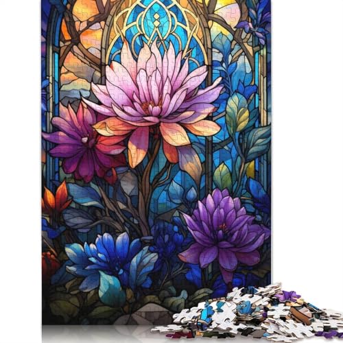 Natur-Buntglas-Puzzles für Erwachsene, 1000-teiliges Puzzle für Teenager, Lernspiel, Herausforderungsspielzeug, 1000 Stück (75 x 50 cm) von POLIUAWS