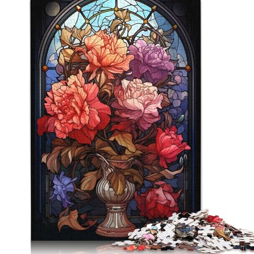 Naturblumen-Glaspuzzle für Erwachsene, 1000-teiliges Puzzle für Teenager ab 12 Jahren, 1000 Teile (75 x 50 cm) von POLIUAWS