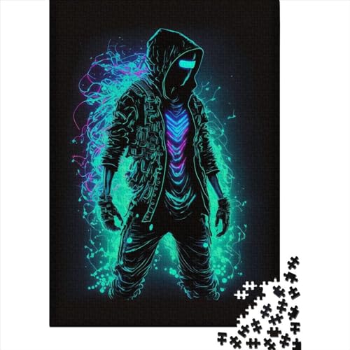 Neon Hacker 1000 Teile Holzpuzzle für Erwachsene Puzzle Weihnachtsgeschenke Lernspiel Herausforderung Spielzeug 1000 Teile (75x50cm) von POLIUAWS