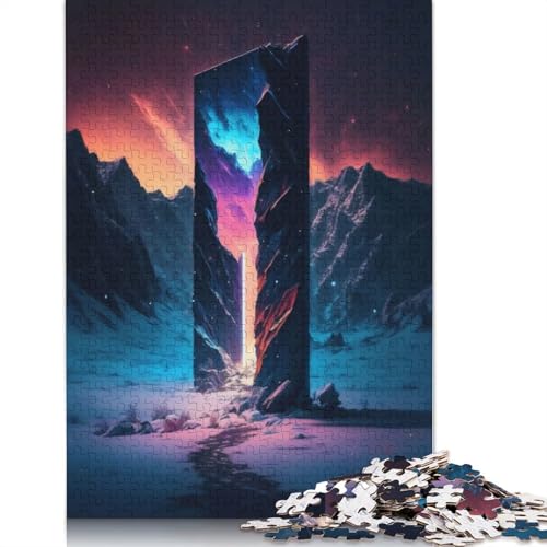 Neon Monolith Puzzle 1000-teilige Schwer Puzzle Spielzeug Lernspiel Impossible Herausforderung Spielzeug Für Erwachsene Und Kinder Ab 12 Jahren 1000pcs (75x50cm) von POLIUAWS