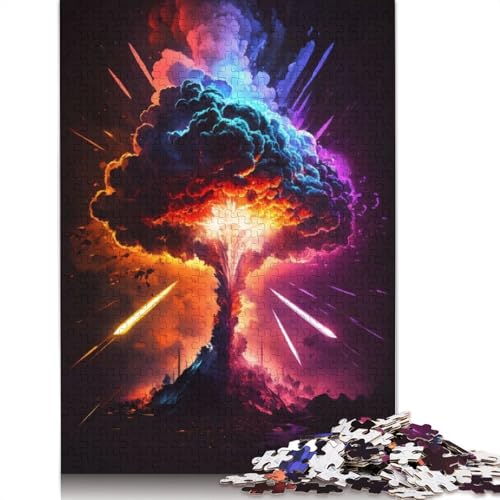 Neon Vulcan Explosion Puzzles 1000 Teile Schwer Puzzle Spielzeug Lernspiel Impossible Herausforderung Spielzeug Für Erwachsene Kinder 1000pcs (38x26cm) von POLIUAWS