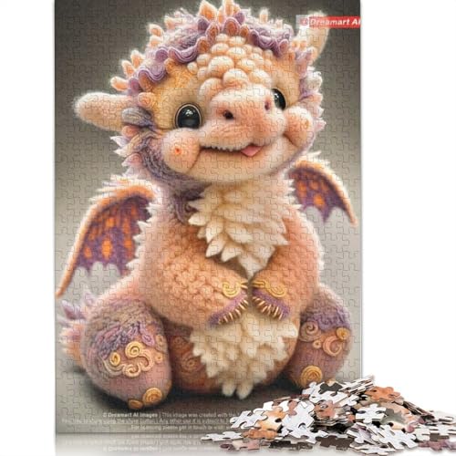Niedliche Drachen Puzzle für Erwachsene, 1000 Teile Puzzle für Jugendliche ab 12 Jahren, Geschenke für Heiligabend, 1000 Teile (38x26cm) von POLIUAWS