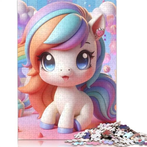 Niedliche Einhorn-Puzzles für Erwachsene, 1000 Teile, Puzzle für Erwachsene und Jugendliche ab 12 Jahren, Geschenke für Heiligabend, 1000 Teile (75 x 50 cm) von POLIUAWS