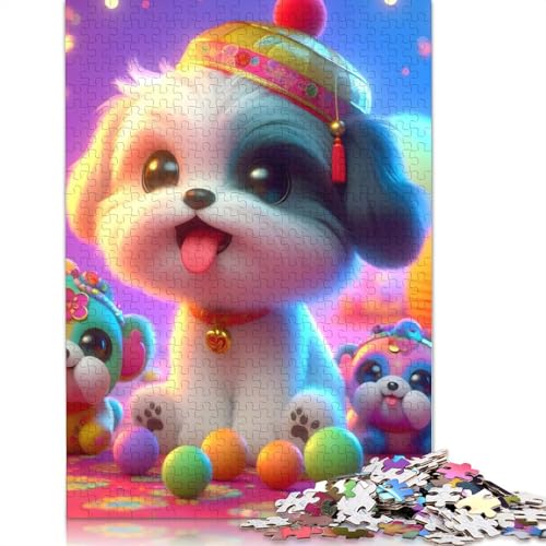 Niedliche Welpen Puzzle für Teenager, 1000 Teile, Weihnachtsgeschenke, Puzzles für Erwachsene, 1000 Teile (38 x 26 cm) von POLIUAWS