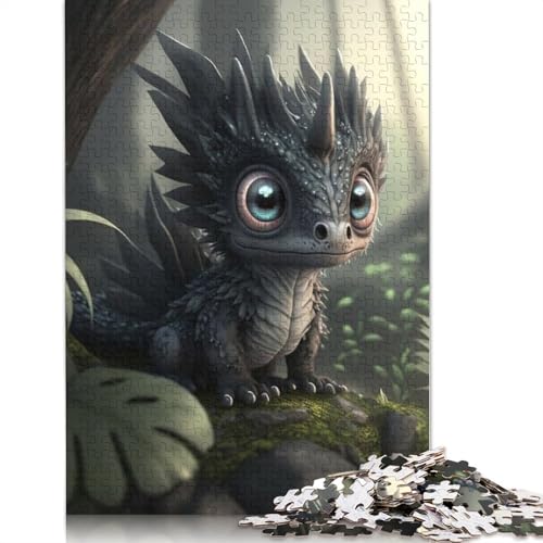 Niedliches Drachen Puzzle für Erwachsene, 1000 Teile Puzzle für Teenager, Lernspiel, Herausforderung, Spielzeug, Weihnachtsgeschenke, 1000 Teile (75x50cm) von POLIUAWS