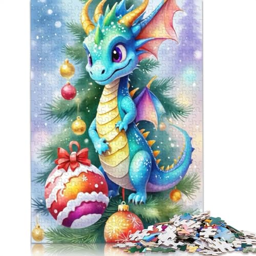 Niedliches Drachen Puzzle für Erwachsene, 1000 Teile Puzzle für Teenager, Lernspiel, Spielzeug, Weihnachtsgeschenke, 1000 Teile (38 x 26 cm) von POLIUAWS