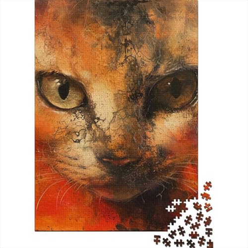 Niedliches Katzenpuzzle für Erwachsene und Jugendliche, Holzpuzzle für Kinder, pädagogisches Spiel, Herausforderungsspielzeug, 1000 Teile (75 x 50 cm) von POLIUAWS