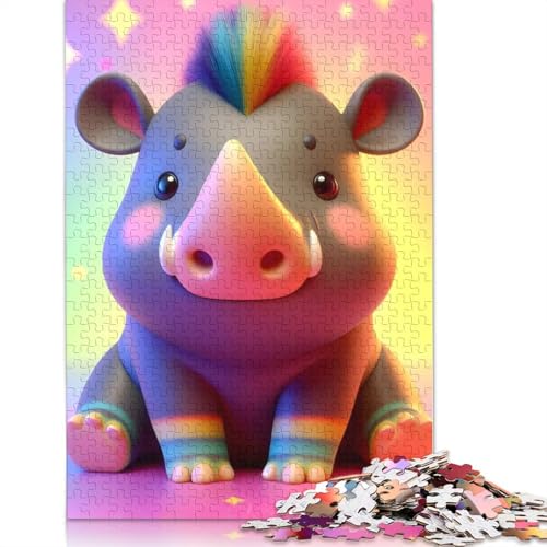 Niedliches Wildschwein Puzzle für Erwachsene, 1000 Teile Puzzle für Teenager, Lernspiel, Spielzeug, Weihnachtsgeschenke, 1000 Teile (75x50cm) von POLIUAWS