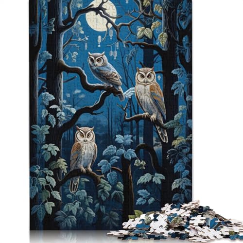 Nocturnal Owls Ensemble Puzzle 1000-teilige Schwer Puzzle Spielzeug Pädagogisches Spiel Impossible Herausforderungsspielzeug Für Erwachsene Und Kinder Ab 14 Jahren 1000pcs (75x50cm) von POLIUAWS