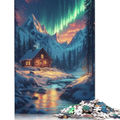 Nordlichter-Puzzle, DIY-Spiel, rechteckiges Papierpuzzle für Jungen oder Mädchen, Geburtstagsgeschenk, 1000 Teile (75 x 50 cm) von POLIUAWS